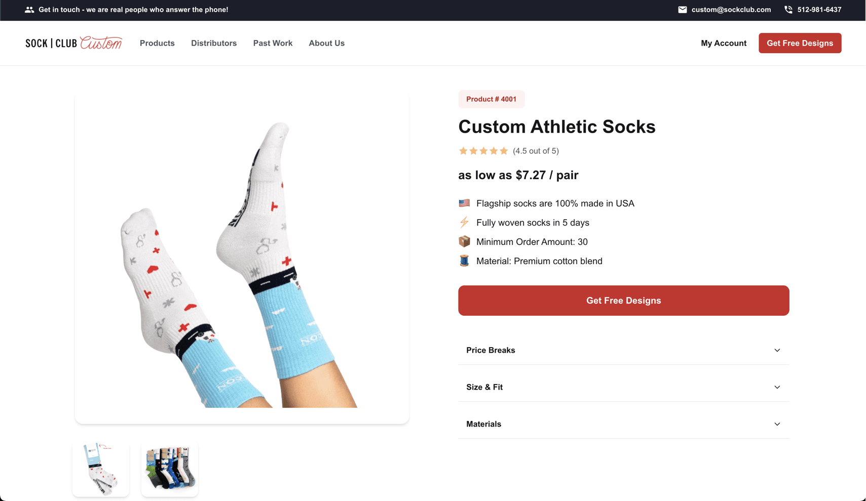 Sock Club product page after conversion